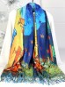 Pavement Cafe & The Old Market Place Double-sided Oil Painting Design Fashion Scarf